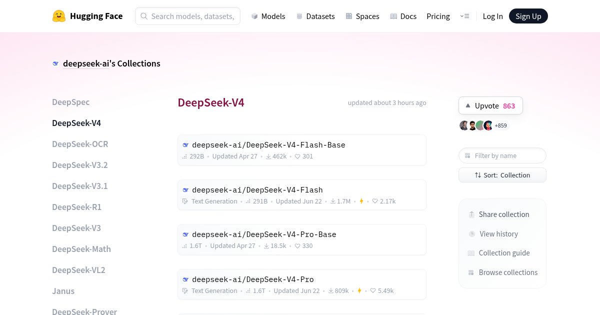 Capture d'écran de DeepSeek-V4