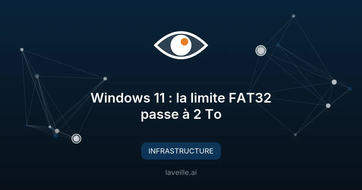 Windows 11 : la limite FAT32 passe à 2 To
