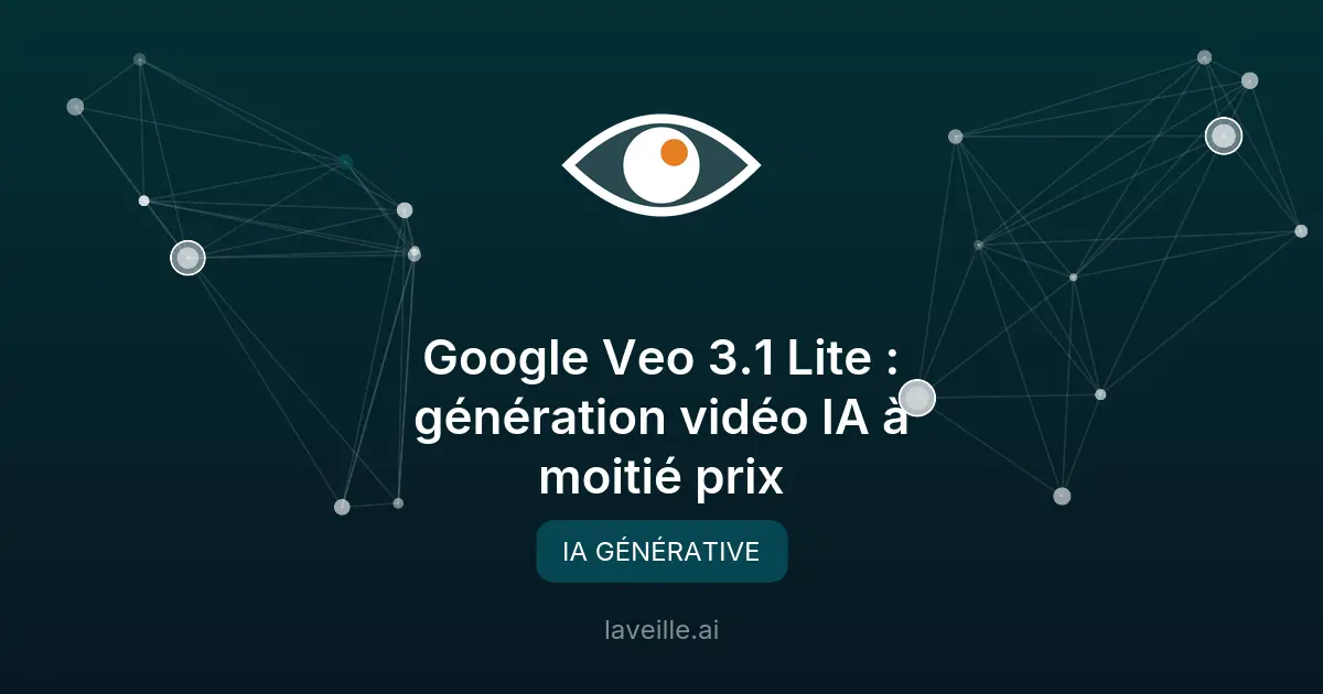 Google Veo 3.1 Lite : génération vidéo IA à moitié prix