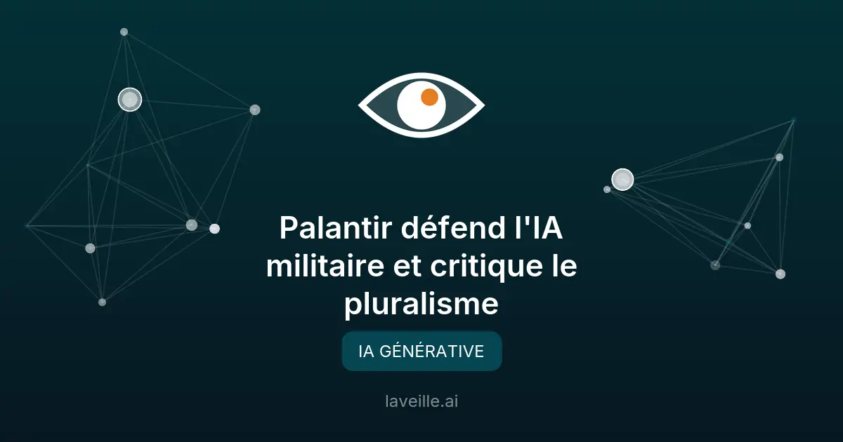 Palantir défend l'IA militaire et critique le pluralisme