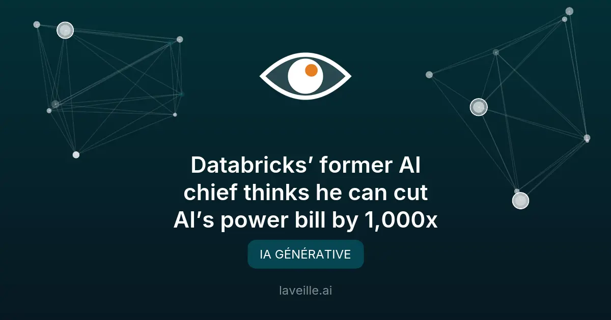 Unconventional AI réduit la consommation énergétique de l'IA par 1000x