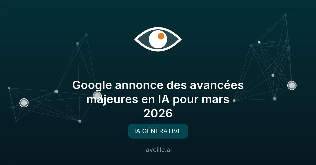 Google annonce des avancées majeures en IA pour mars 2026