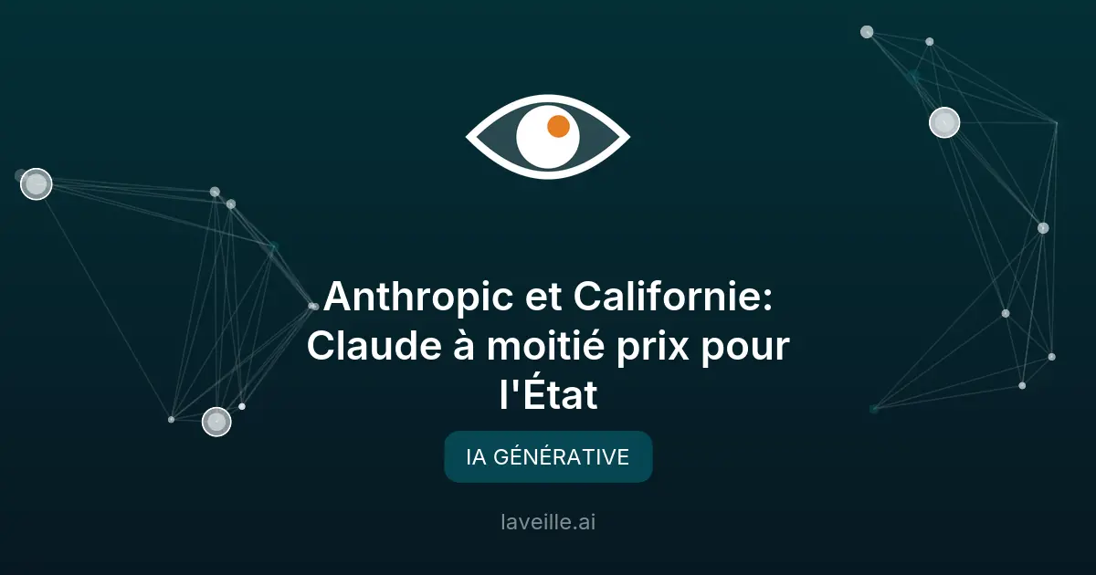 Anthropic et Californie: Claude à moitié prix pour l'État