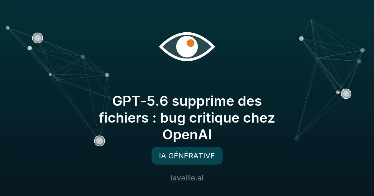 GPT-5.6 supprime des fichiers : bug critique chez OpenAI
