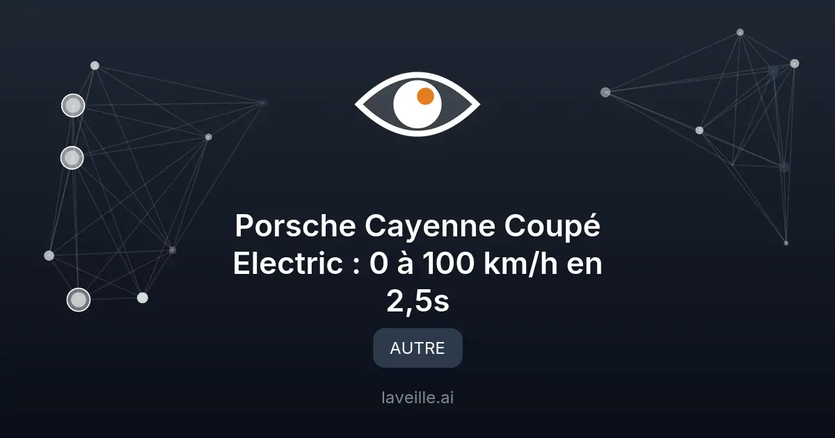 Porsche Cayenne Coupé Electric : 0 à 100 km/h en 2,5s