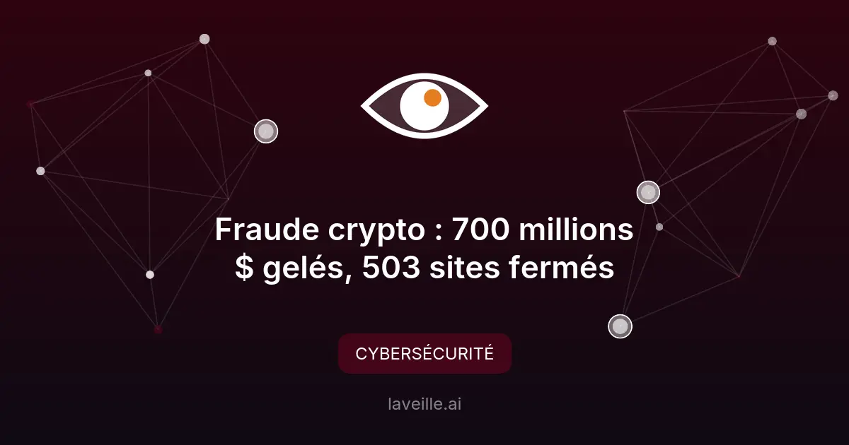 Fraude crypto : 700 millions $ gelés, 503 sites fermés