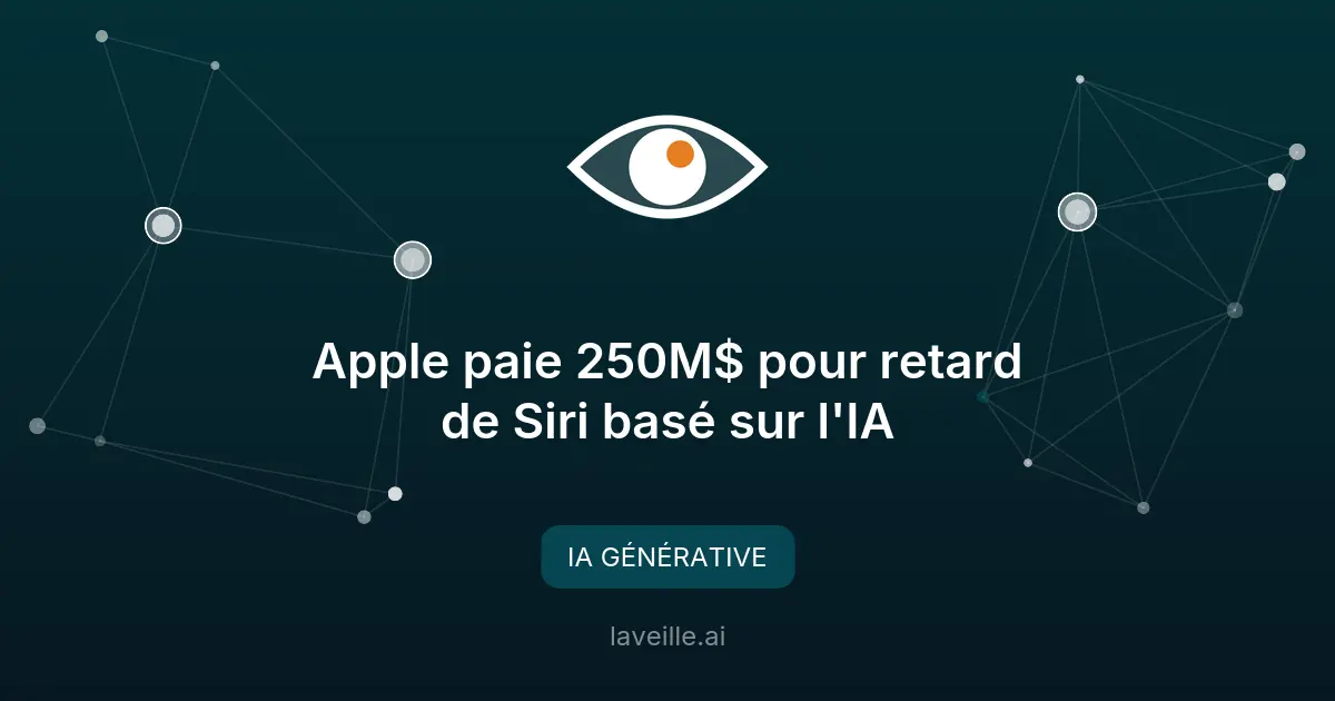 Apple paie 250M$ pour retard de Siri basé sur l'IA